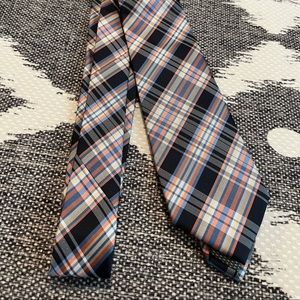 Purple and orange Plaid Tie, NWOT, 100% Polyester
